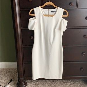 White Cold Shoukder Sheath Dress- size 6